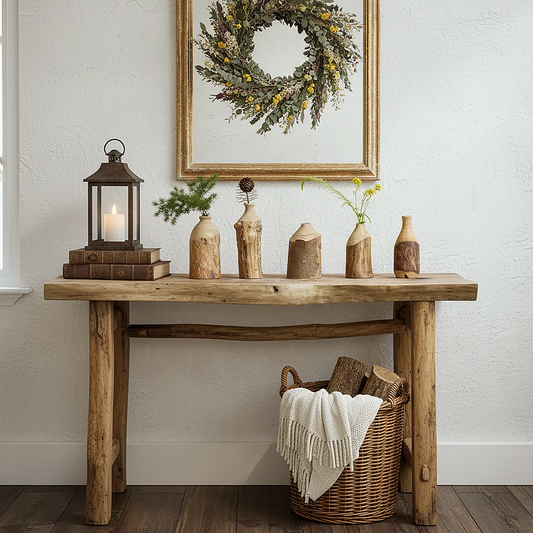 Handmade Natural Log Flower Holder