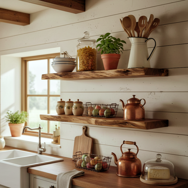 Live Edge Wooden Floating Shelf