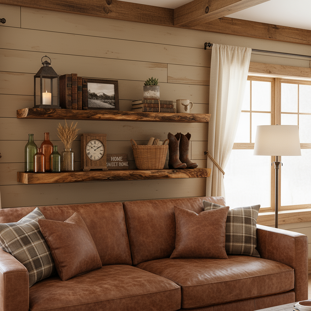 Live Edge Wooden Floating Shelf