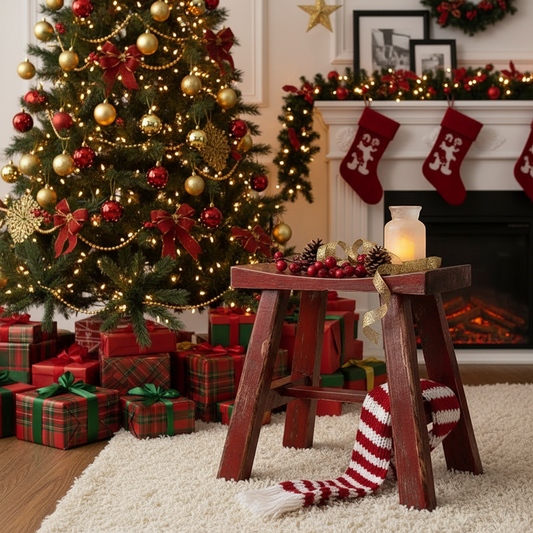 Vintage Painted Wooden Stools