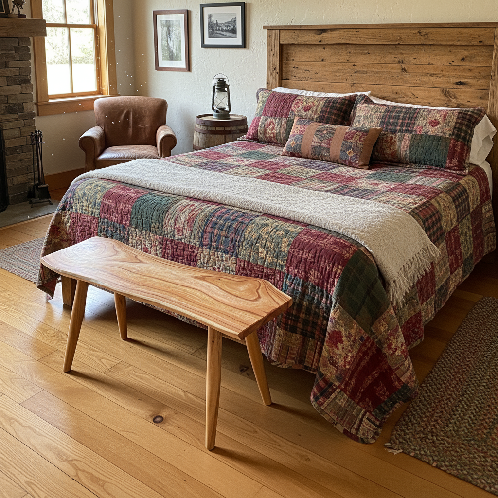 Live Edge Solid Wood Bench