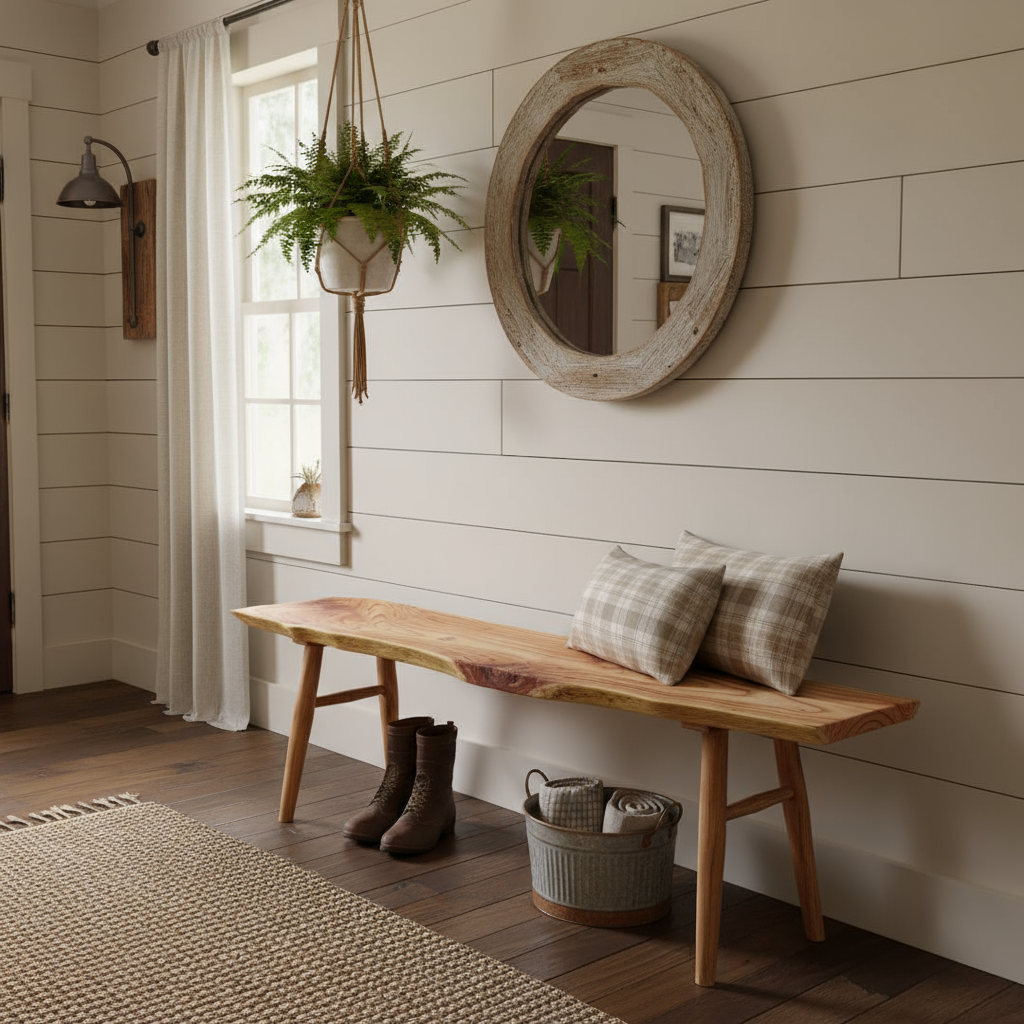 Live Edge Solid Wood Bench