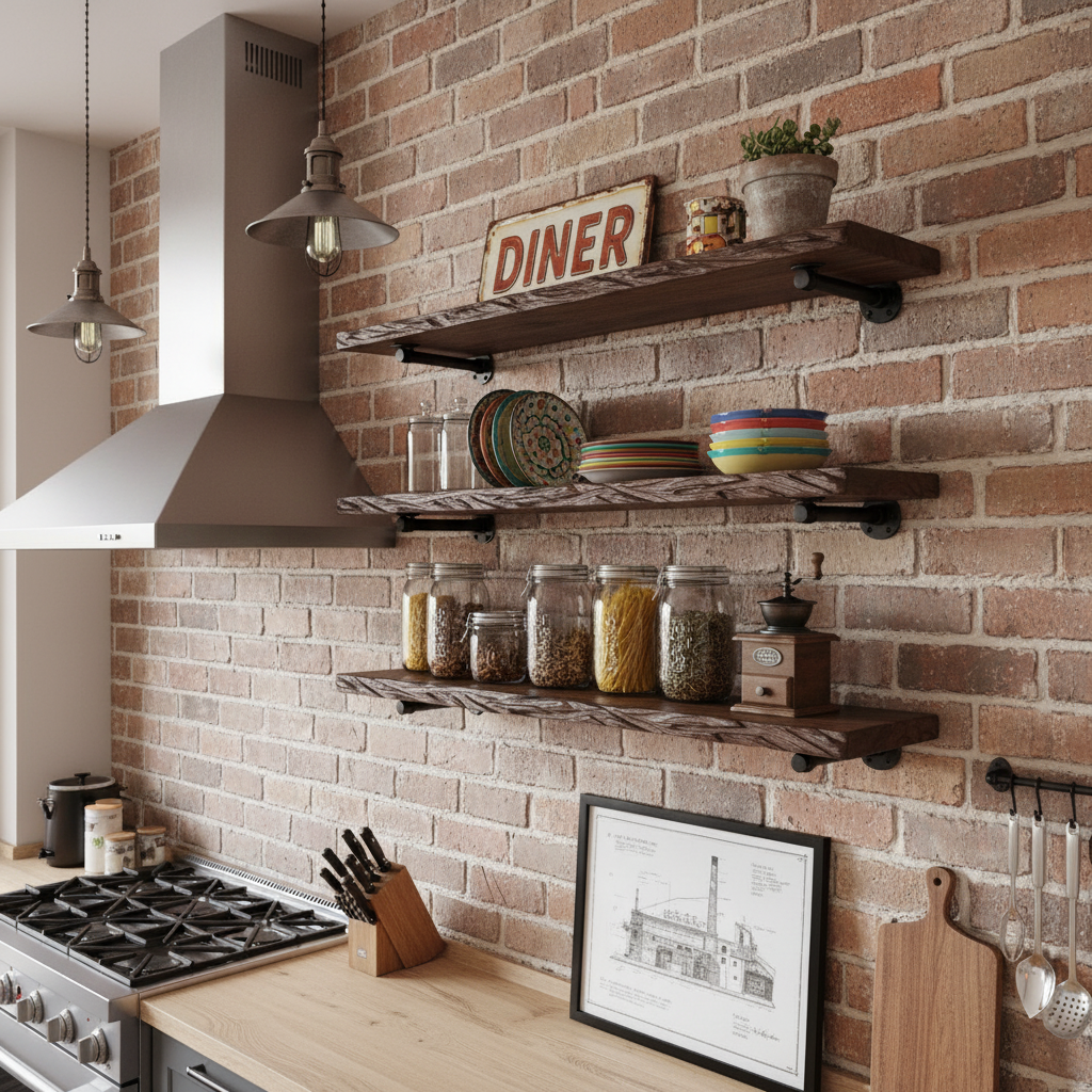 Rustic Hand-Carved Live Edge Solid Wood Floating Shelf