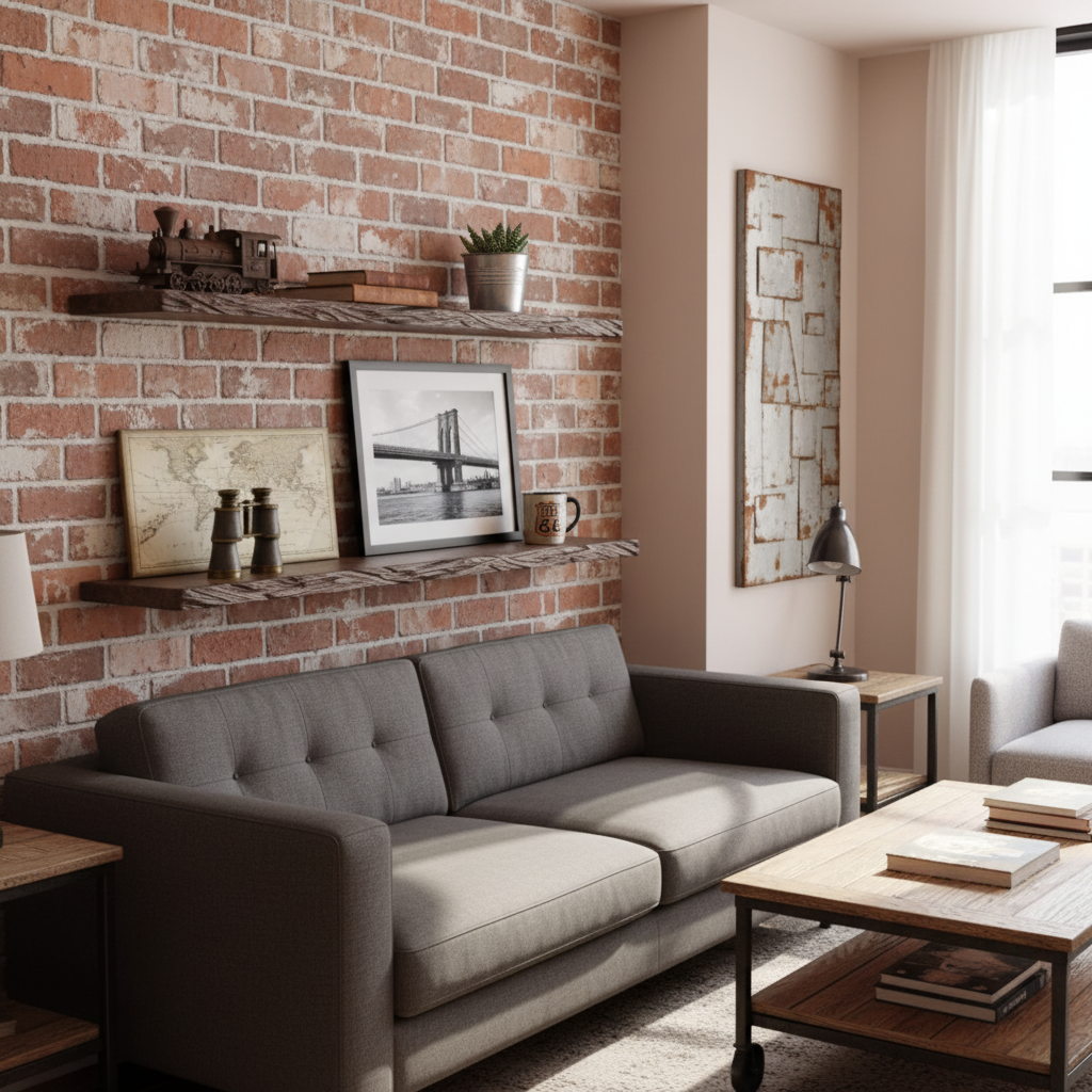 Rustic Hand-Carved Live Edge Solid Wood Floating Shelf