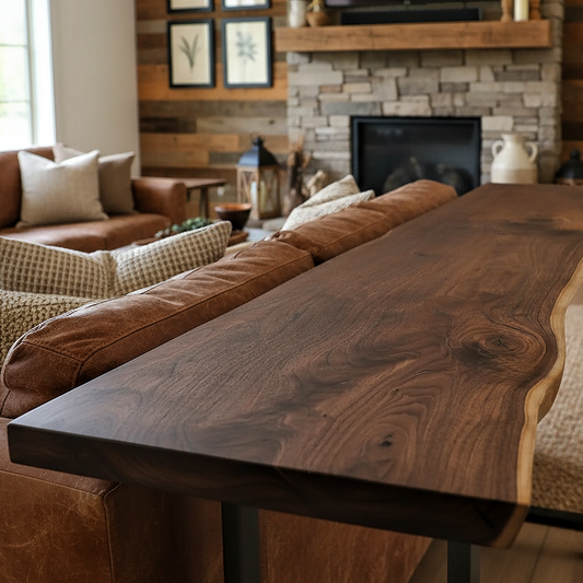 The "Alpine" Live Edge Bar Table | Counter & Bar Heights (Solid Wood)