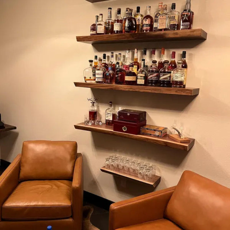 Solid Wood Live Edge Floating Shelf
