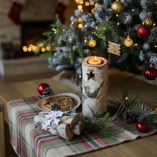 Natural Birch Wood Candle Holder(candle not included)