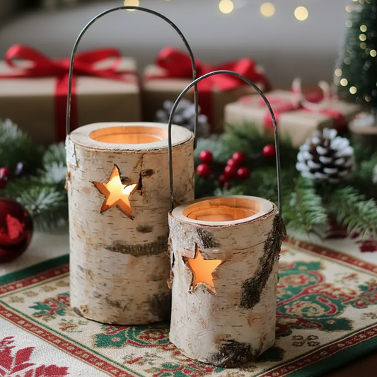 Natural Birch Wood Candle Holder(candle not included)