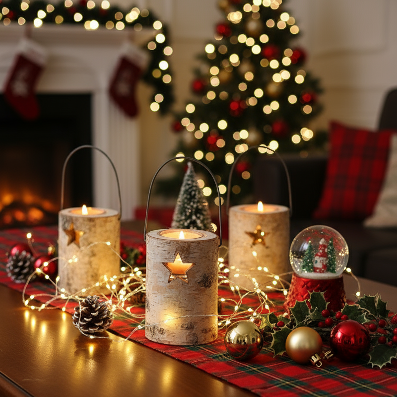 Natural Birch Wood Candle Holder(candle not included)