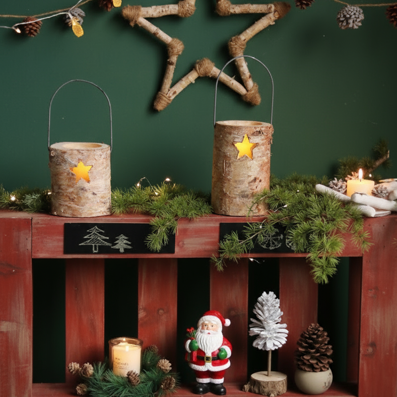 Natural Birch Wood Candle Holder(candle not included)