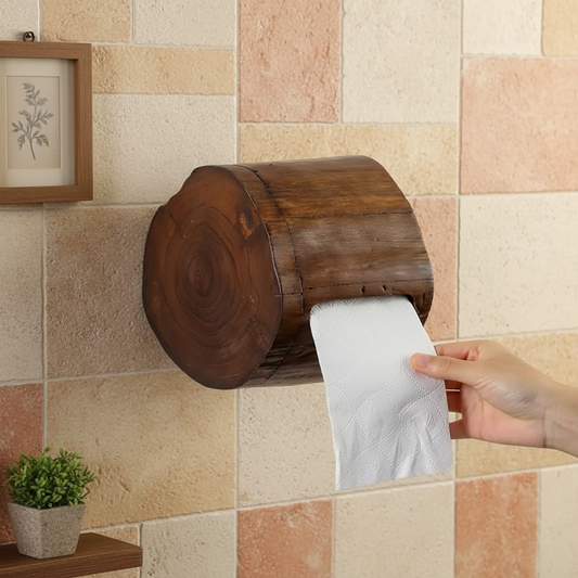 Solid Wood Toilet Paper Holder