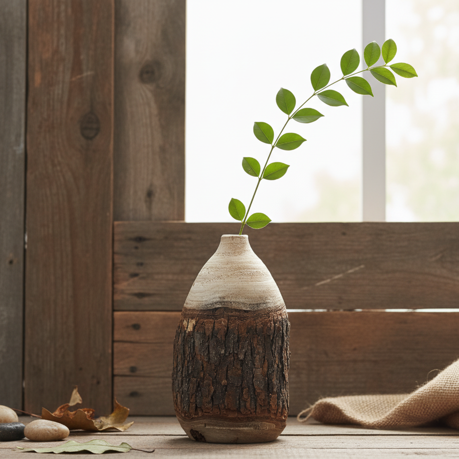 Handmade Natural Log Flower Holder