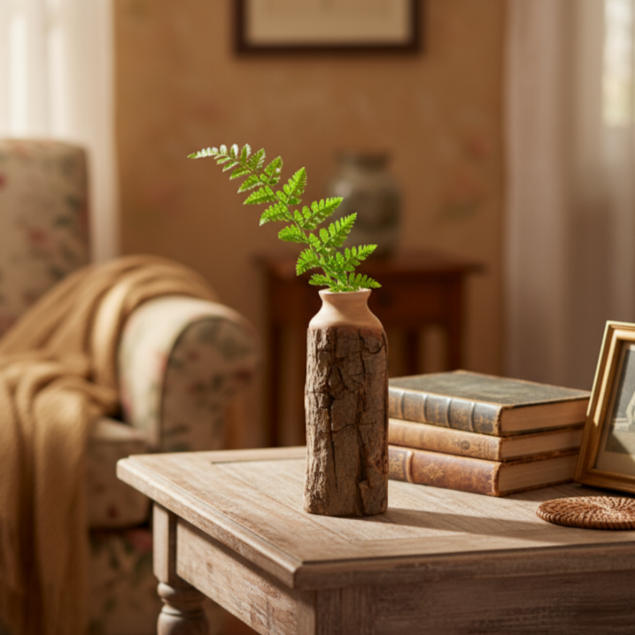 Handmade Natural Log Flower Holder
