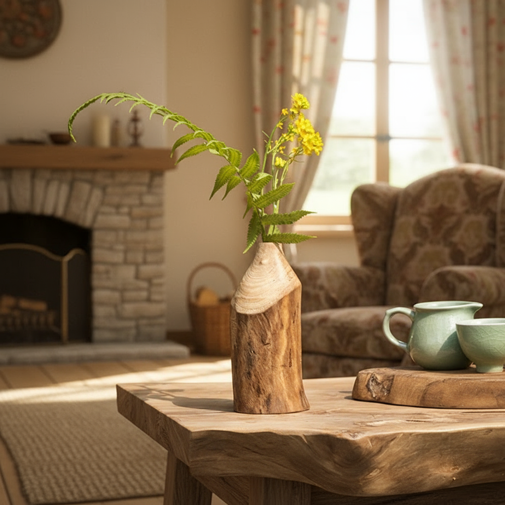 Handmade Natural Log Flower Holder