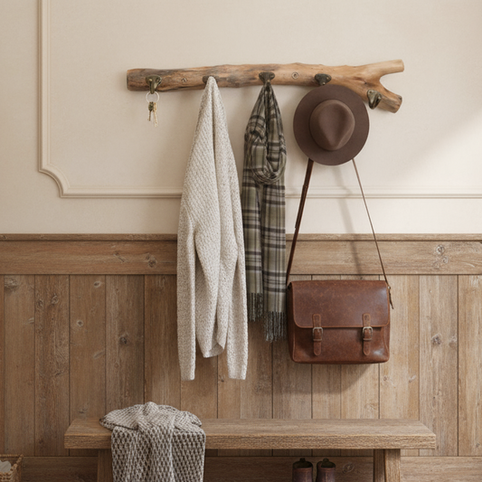 Rustic Wooden Branch Wall Hooks