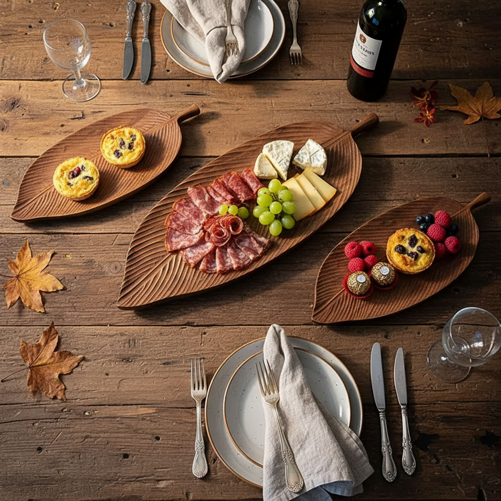 Black Walnut wood Leaf Serving Tray
