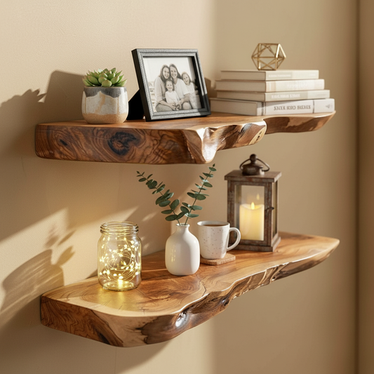 Live Edge Wooden Floating Shelf