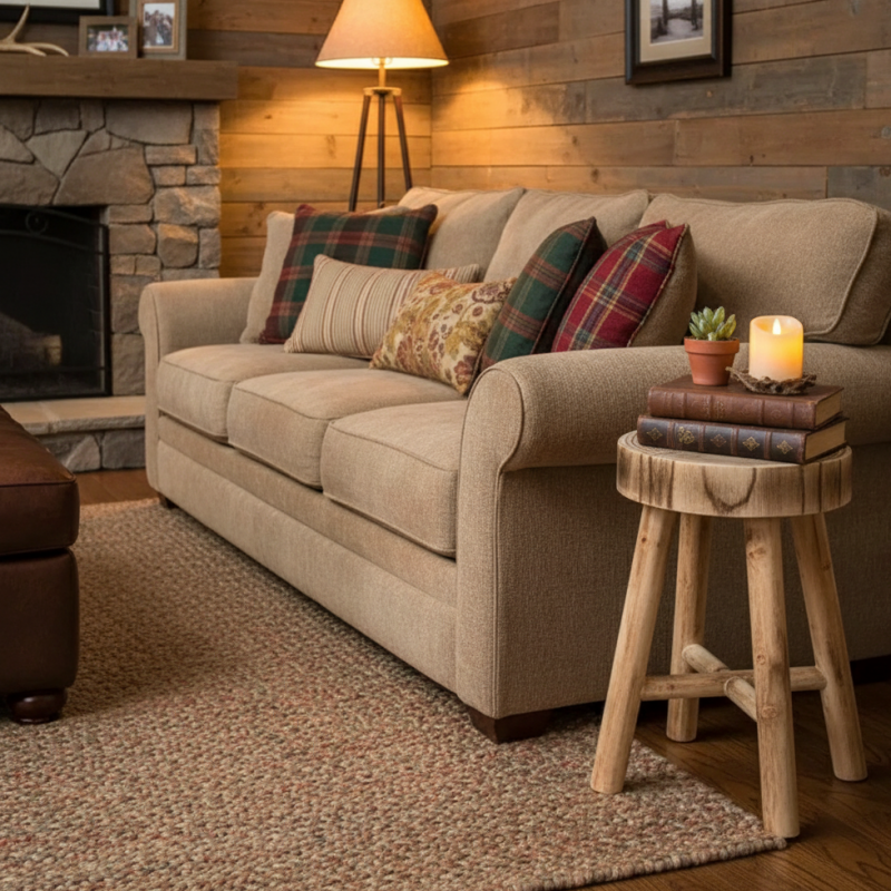 Rustic Solid Wood Stool – Multi-Purpose Accent & Plant Stand