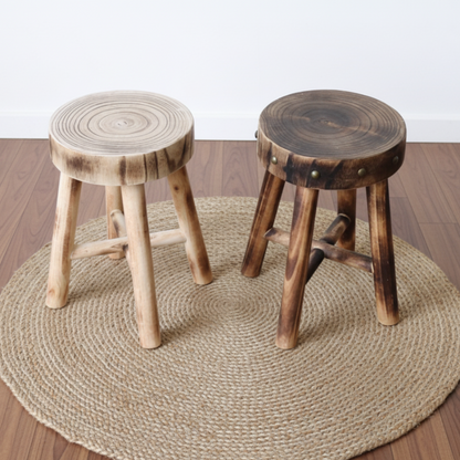 Rustic Solid Wood Stool – Multi-Purpose Accent & Plant Stand