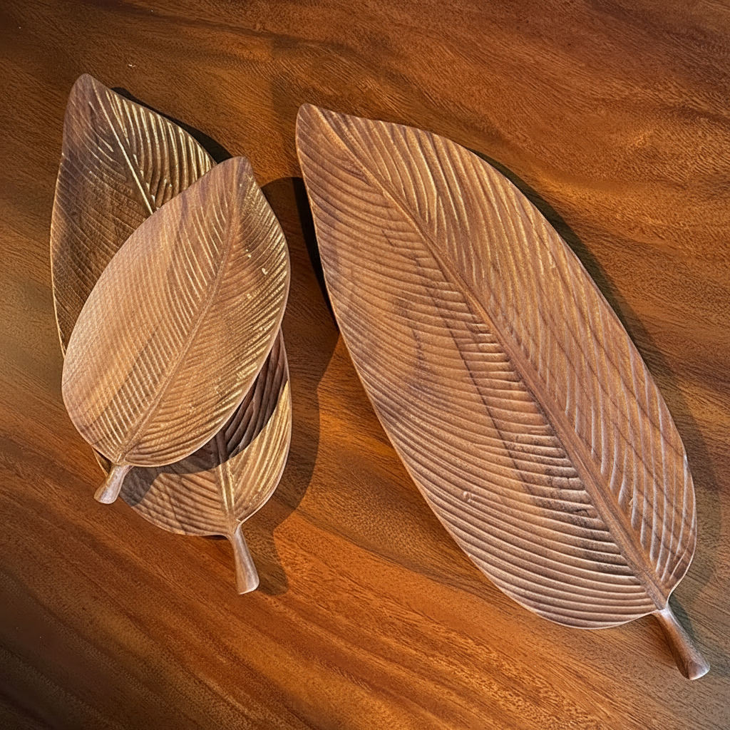 Black Walnut wood Leaf Serving Tray