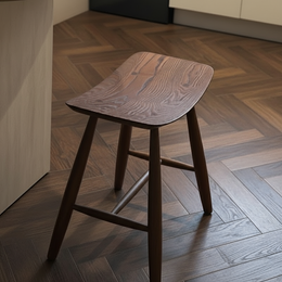 Solid Ash Wood Saddle Stool
