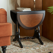 Birch Wood Drop-Leaf Side Table