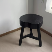 Rustic Live Edge Elm Wood Stool & Side Table