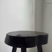 Rustic Live Edge Elm Wood Stool & Side Table