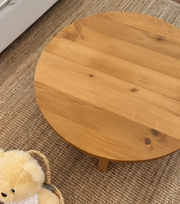 Rustic Solid Pine Round Coffee Table
