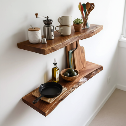 Live Edge Wooden Floating Shelf