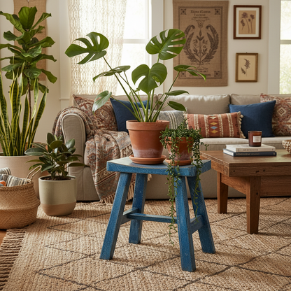 Vintage Painted Wooden Stools