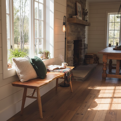 Live Edge Solid Wood Bench