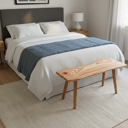 Live Edge Solid Wood Bench