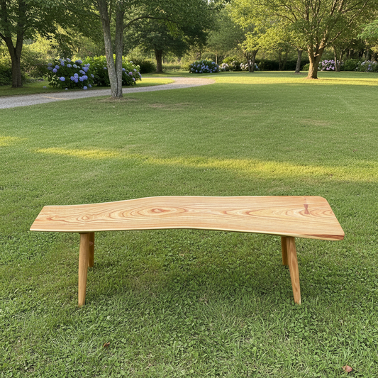 Live Edge Solid Wood Bench