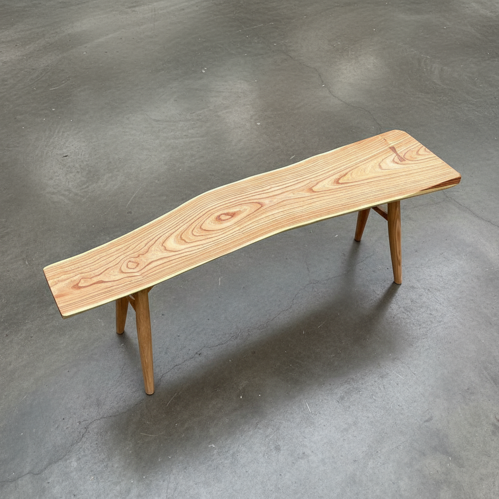 Live Edge Solid Wood Bench