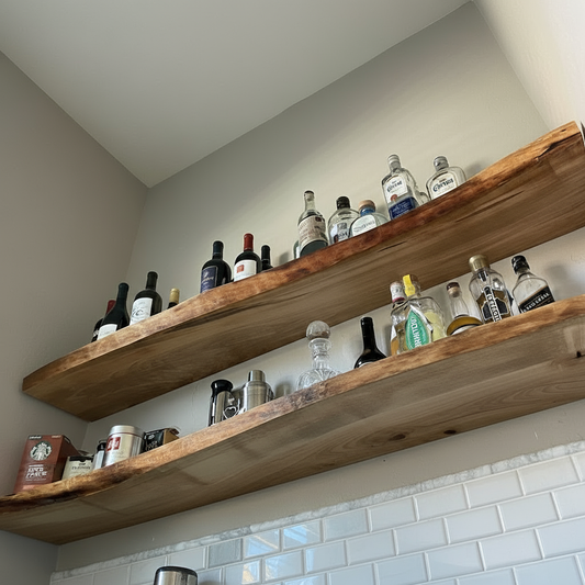 Live Edge Floating Shelf: Heavy Duty, Hardware Included