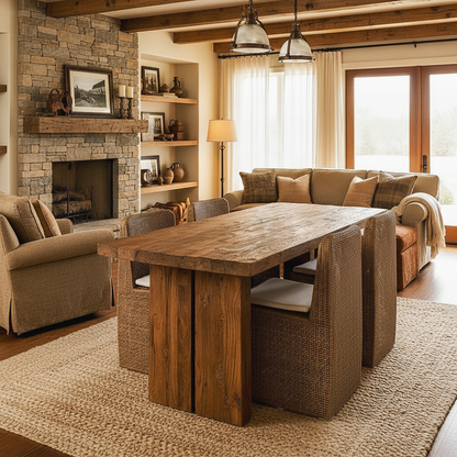 Rustic Solid Wood  Dining Table