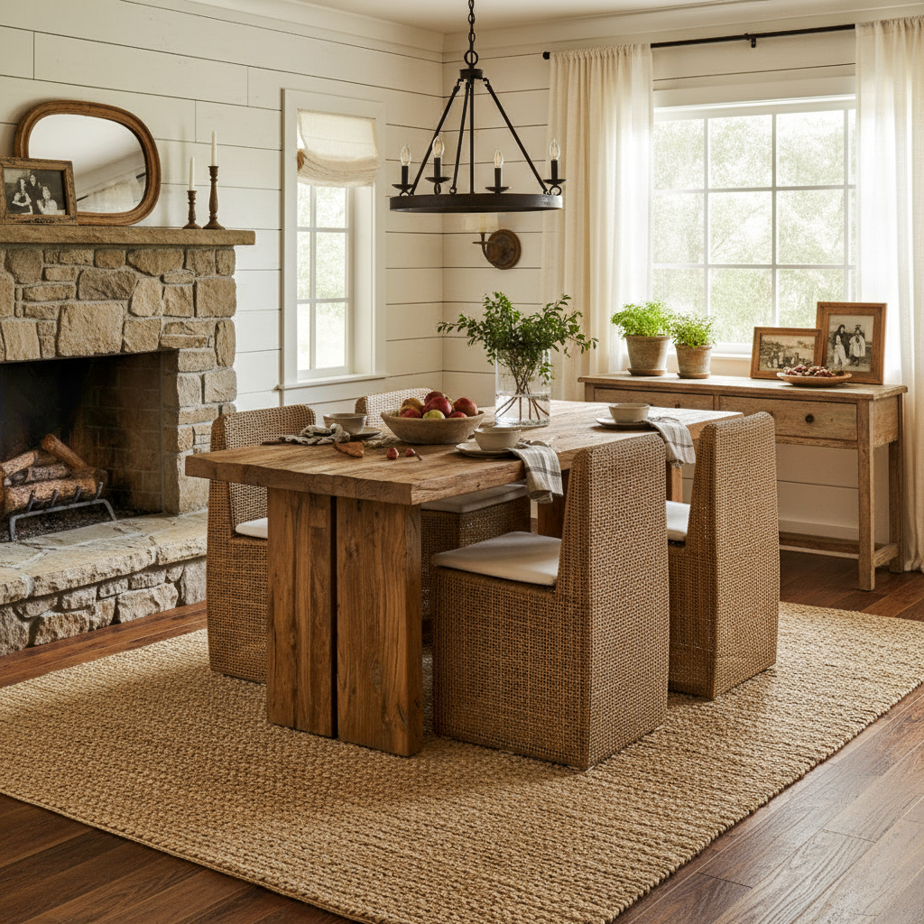 Rustic Solid Wood  Dining Table