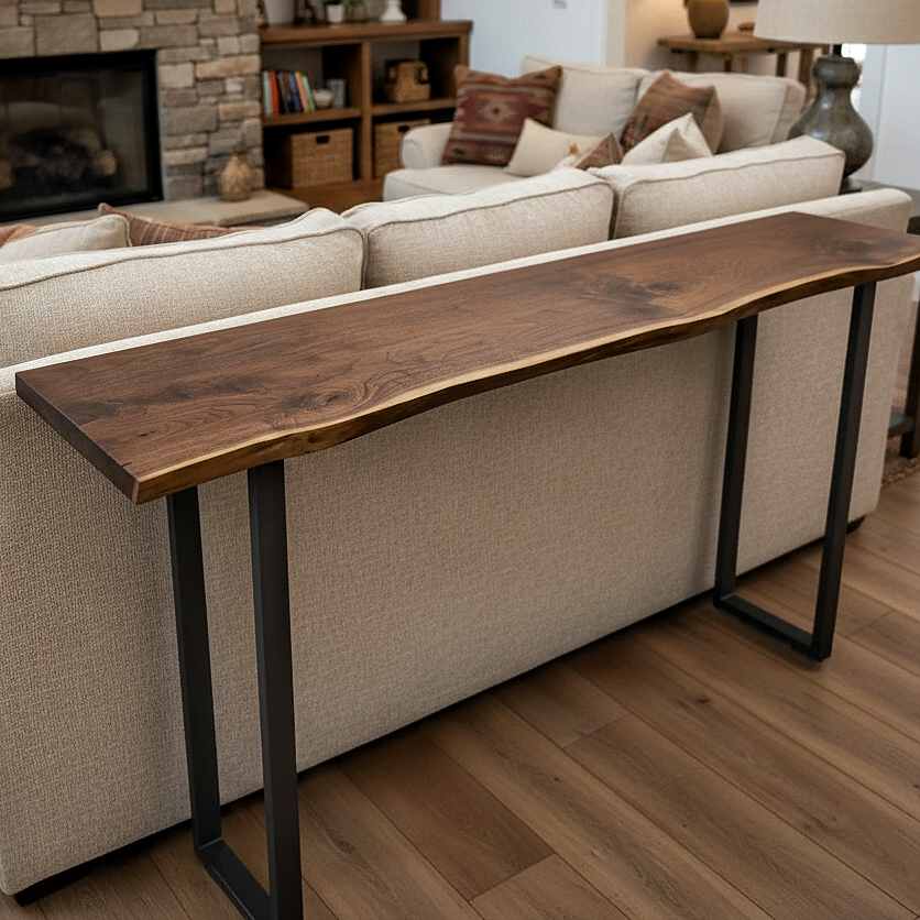 Live Edge Solid Wood Bar Table