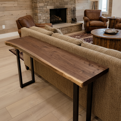 Live Edge Solid Wood Bar Table