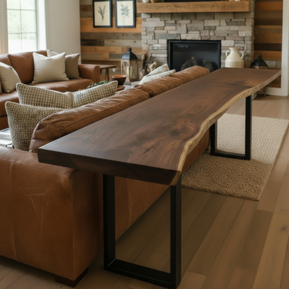 Live Edge Solid Wood Bar Table