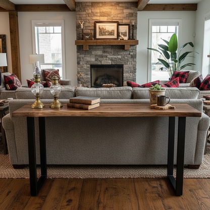 Live Edge Solid Wood Bar Table