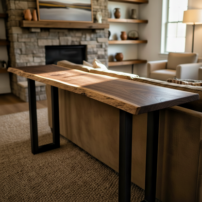 Live Edge Solid Wood Bar Table