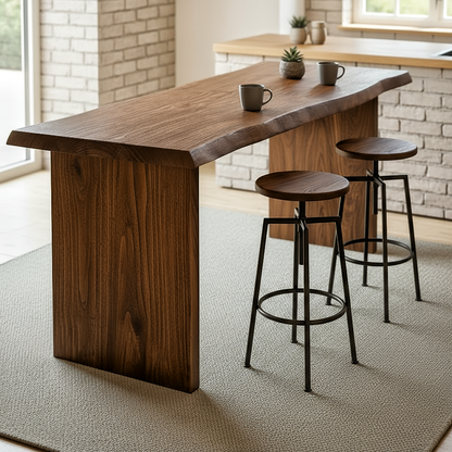 Rustic Solid Wood Entryway Table / Console Table – Natural Live Edge Design