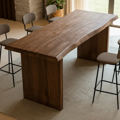 Rustic Solid Wood Entryway Table / Console Table – Natural Live Edge Design