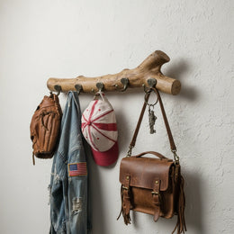 Rustic Wooden Branch Wall Hooks