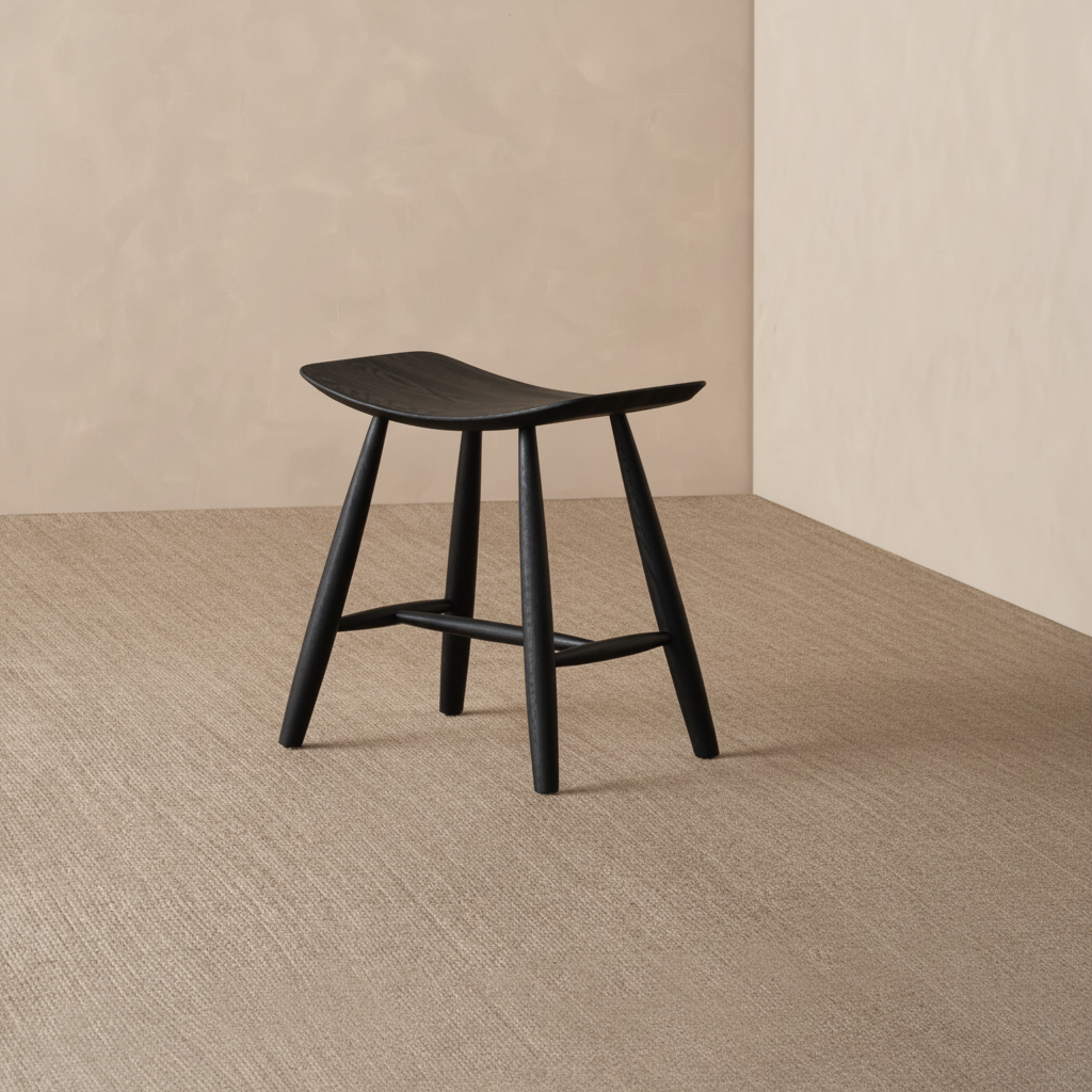 Solid Ash Wood Saddle Stool