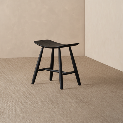 Solid Ash Wood Saddle Stool