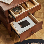 Classic Solid Wood Nightstand with 2 Drawers