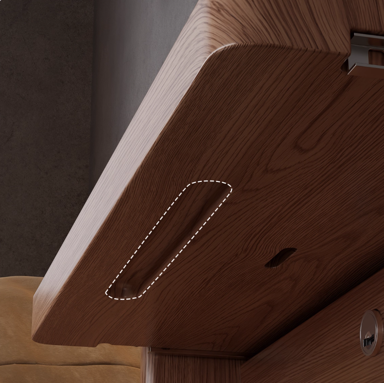 Solid Wood Nightstand with Hidden Storage